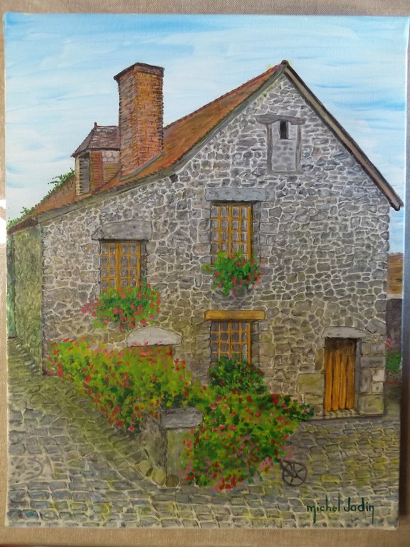 14 maison champenoise a oeuilly 27x35 acrylique toile