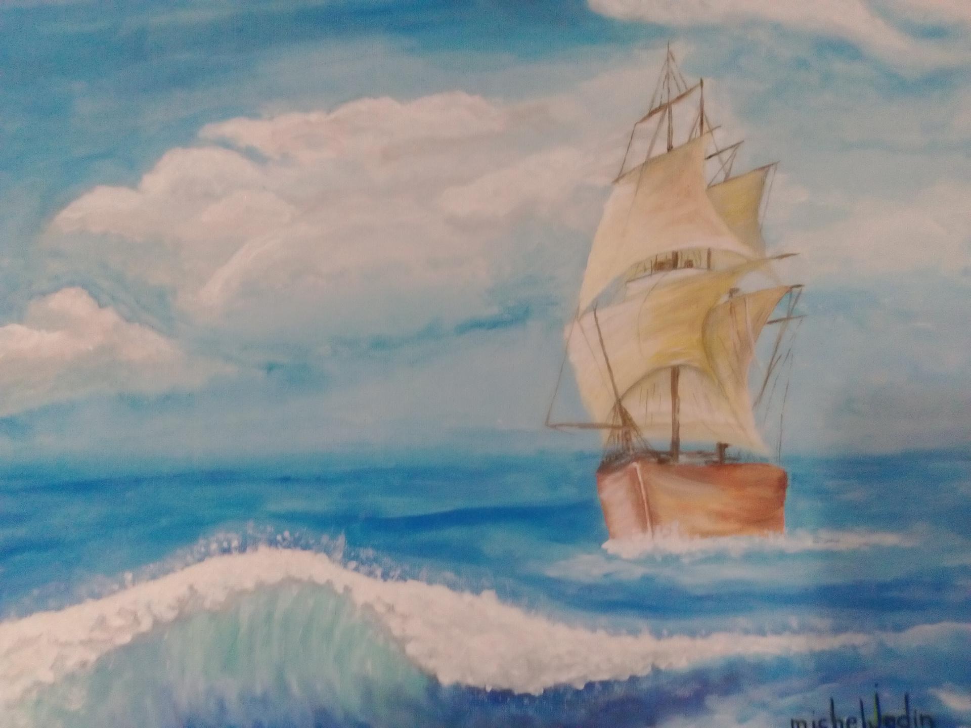 voilier acrylique toile